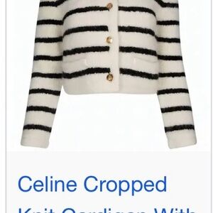 Celine Black and White Striped Cardigan